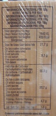 cuatro jotks nutrition facts table