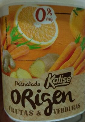 Yogur desnatado frutas y verduras front packaging