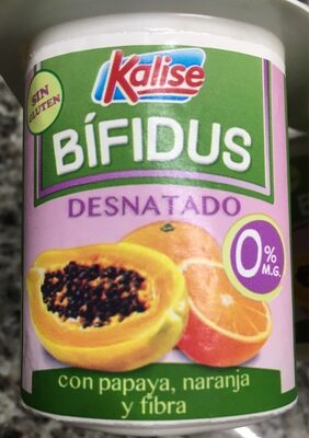 Bifidus desnatado con papaya, naranja y fibra