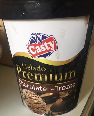 Helado premium de chocolate con trozos