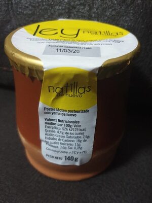 Ley natillas de huevo