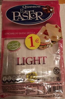 Lonchas de queso mezcla light front packaging