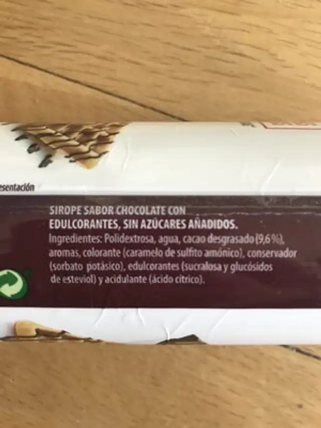 Chocolate Syrup ingredients label