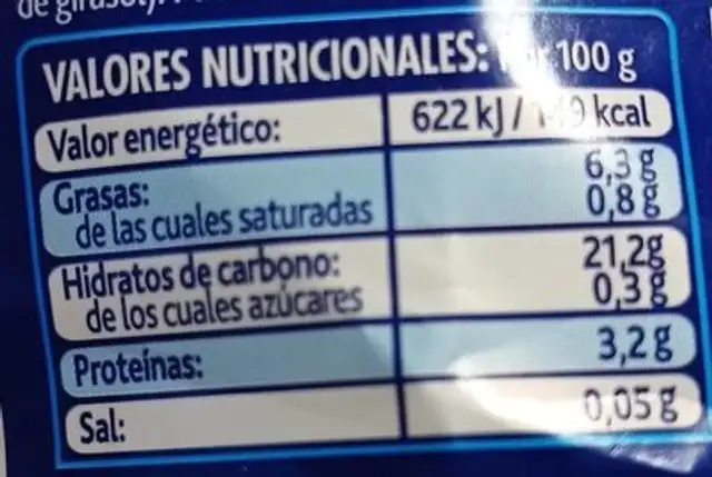 Fondo de patata y cebolla nutrition facts table