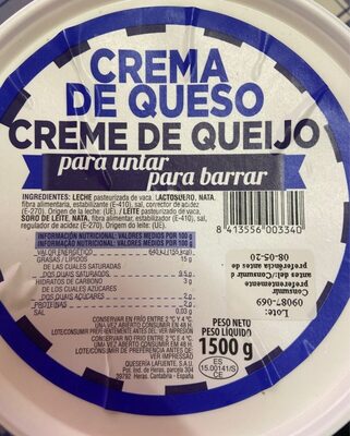 Crema de queso para untar front packaging