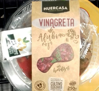 Vinagreta de alubia roja con hortalizas de cultivo