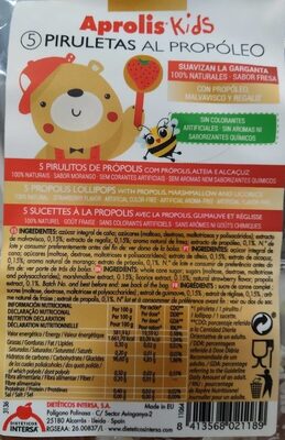 Piruletas al propoleo