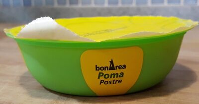 Postre manzana front packaging