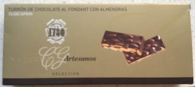 Turron de chocolate al fondant con almendras