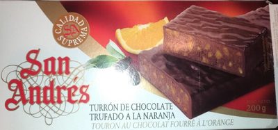 Touron au chocolat fourré à l'orange