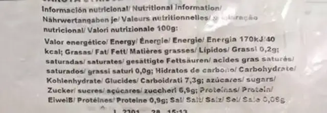 Rondelles de carottes bio nutrition facts table