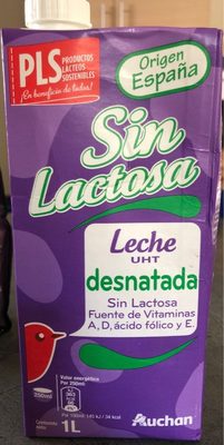 Leche desnatada sin lactosa
