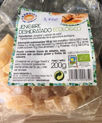 Jengibre deshidratado ecologico
