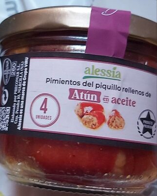 Pimientos del piquillo rellenos de atún front packaging