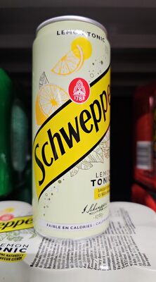Schweppes lemon tonic front packaging