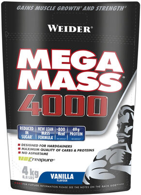 Mega Mass 4000 Sabor Vanilla front packaging