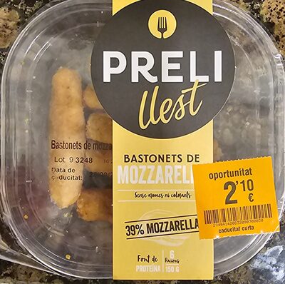 Bastonets de Mozzarella front packaging