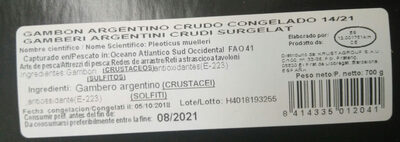 Gambón Argentino crudo congelado