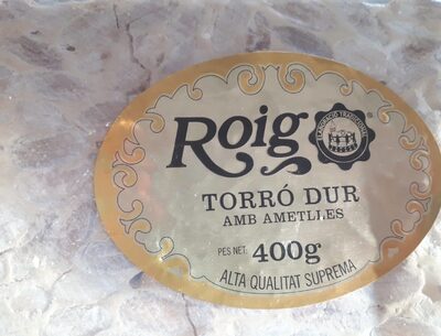 Torró dur amb ametlles front packaging