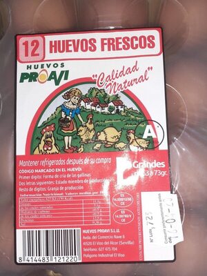 Huevos frescos front packaging