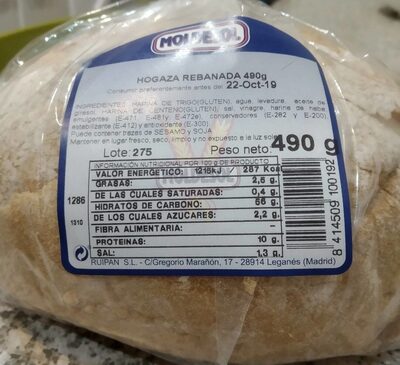 Hogaza Rebanada 490g