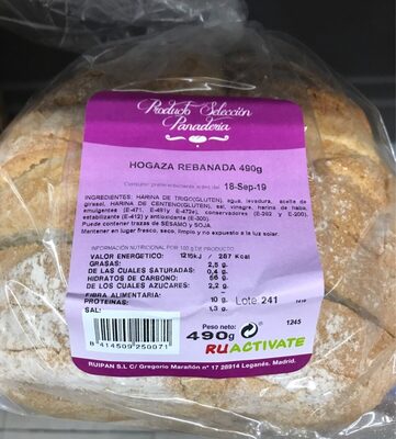 Hogaza Rebanada front packaging