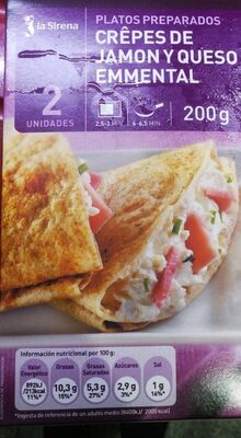 Crepes de jamón y queso emmental