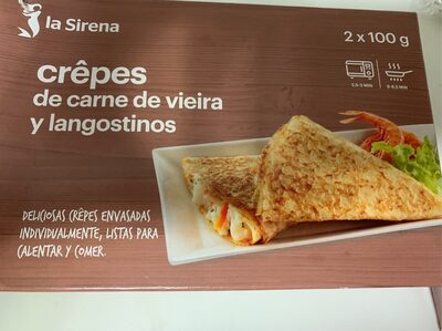Crepes de carne de vieira y langostino
