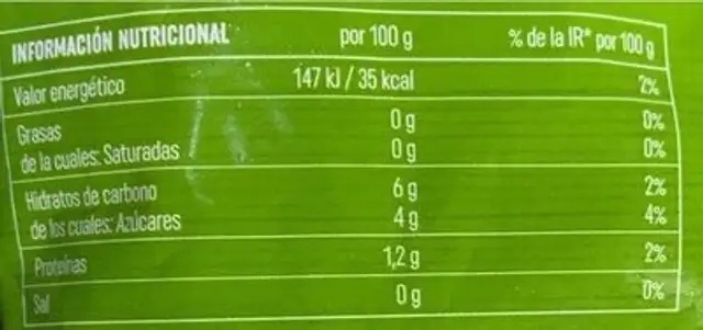 Verduras para sofrito nutrition facts table