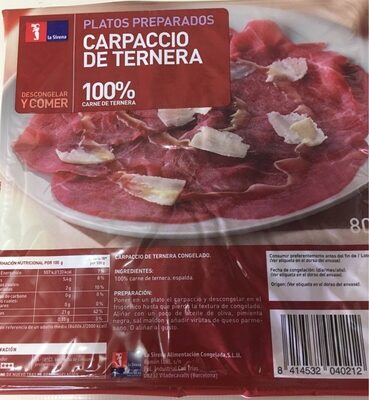 Carpaccio de ternera
