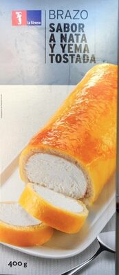 Brazo sabor a nata y yema tostada