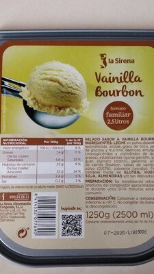 Helado de vainilla bourbon front packaging