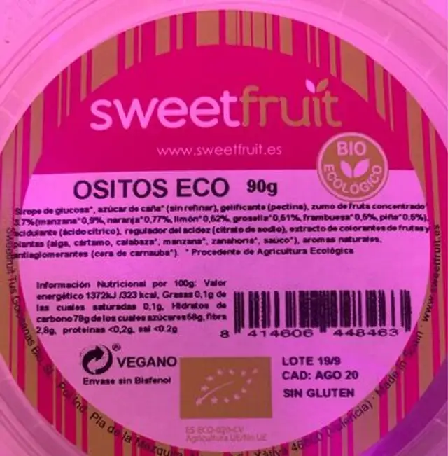 Ositos eco nutrition facts table