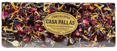 Chocolate con flores front packaging