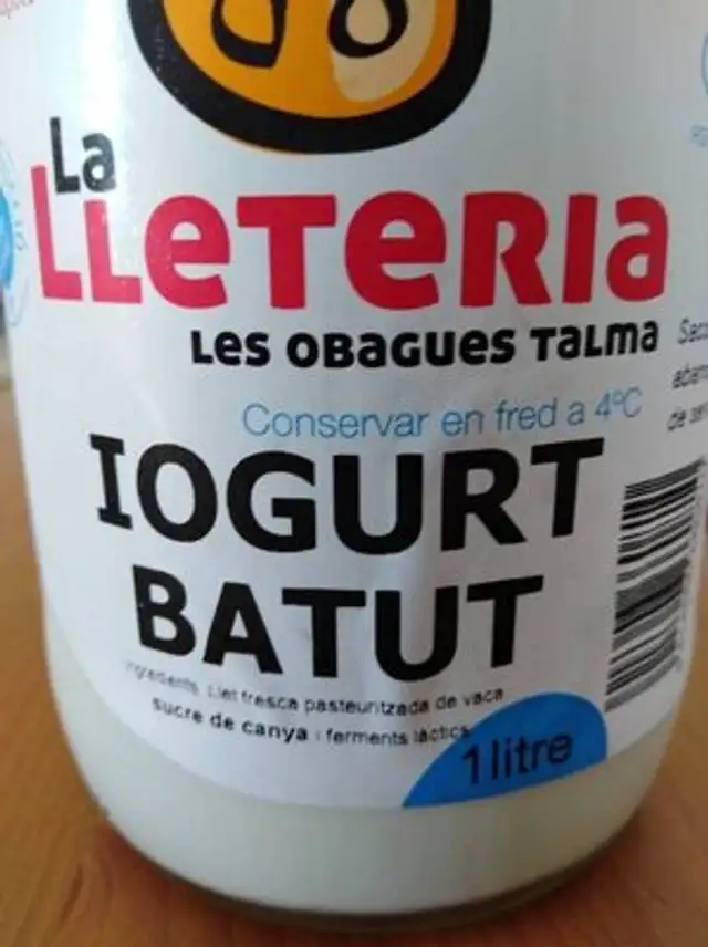 Iogurt batut nutrition facts table