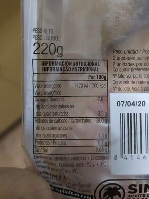 Flauta pollo y 2 quesos front packaging