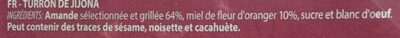 Turrón de Jijona ingredients label