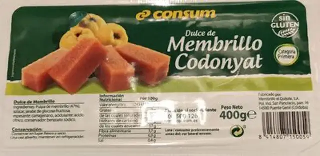 Dulce de membrillo front packaging