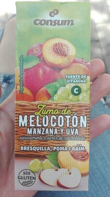 Melocotón zumo front packaging