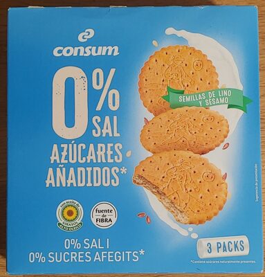 Galletas 0% sal y azúcares añadidos