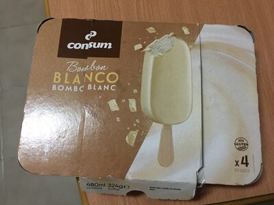 Bombón blanco front packaging