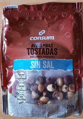 Avellanas peladas tostadas sin sal
