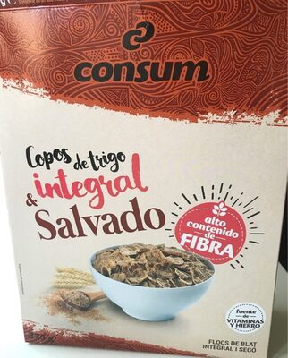 Copos de trigo integral y salvado