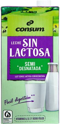 Leche sin lactosa semidesnatada