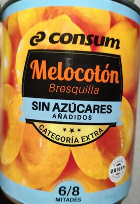 Melocotón sin azúcares añadidos front packaging