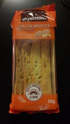 Barritas de pan crujientes con cacahuetes