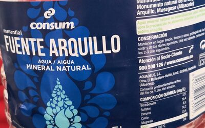 Fuente Arquillo, agua de mineralización débil