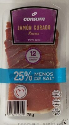Jamón Curado “Reserva”  12 meses de curación 25% menos de sal