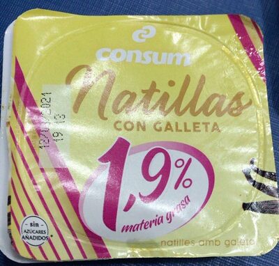 Natilla con galleta front packaging