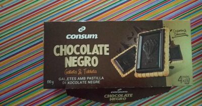 Galleta & tableta chocolate negro